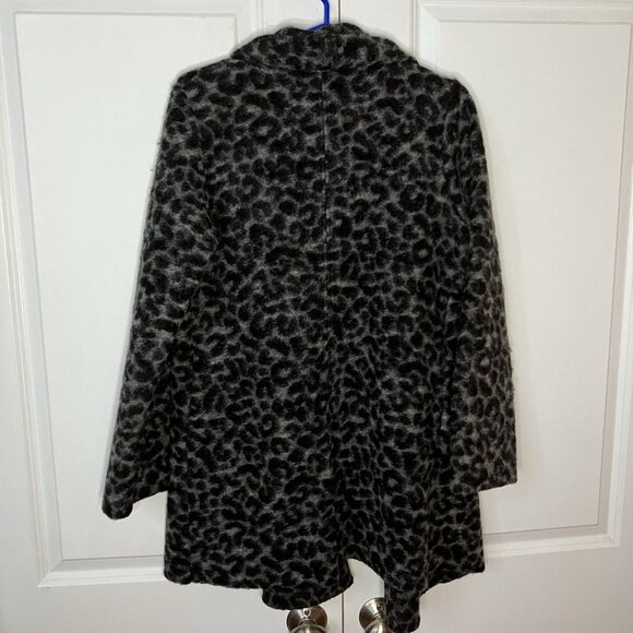 Marisa & Marie Cardigan Womens M Wool Blend Animal Print Waterfall Open Front - Picture 5 of 7